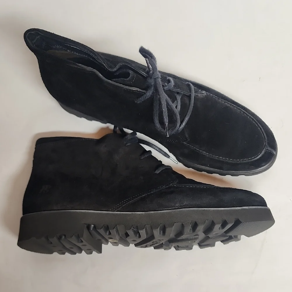 Paul Green Black Suede Chukka Ankle Boots Made In Austria Sz 7 US 9.5-10 Womens